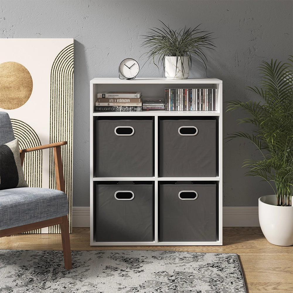 Vicco Libreria Bianco 72 x 90.2 cm con 4 scatole pieghevoli