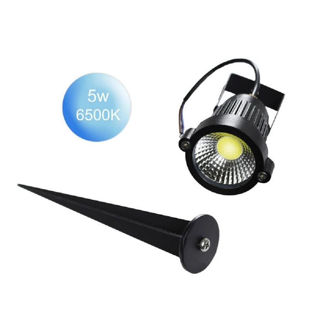 Trade Shop - Faretto Led Cob 5 W Picchetto Esterno Giardino Es06 Luce 4000k 6500k 3000k Verde -