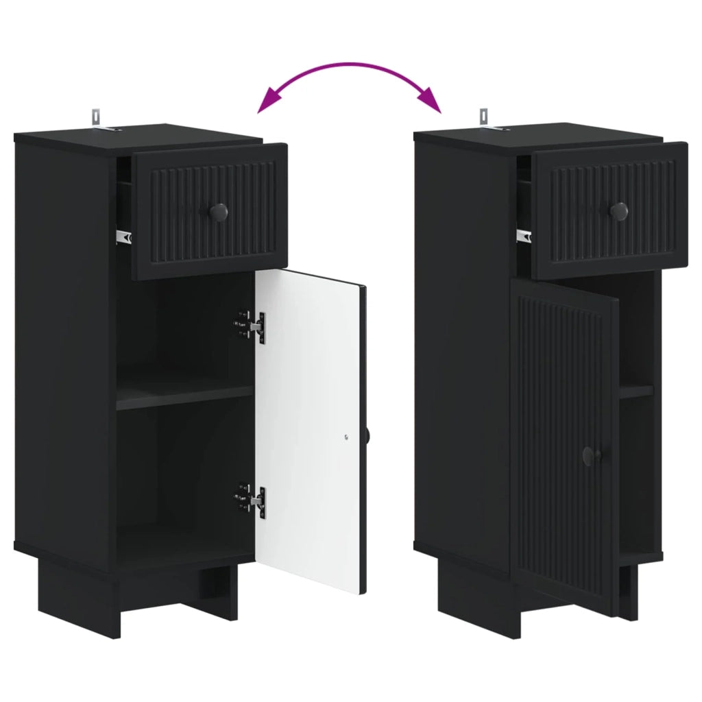 Set di Armadi da Bagno da 2 Pezzi EDE Nero Legno ingegnerizzato 3417982