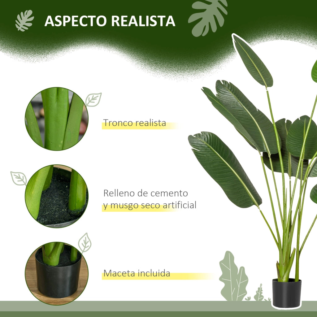 Pianta Artificiale Bananera ¨C Minimal ¨C Verde 160 cm con Vaso
