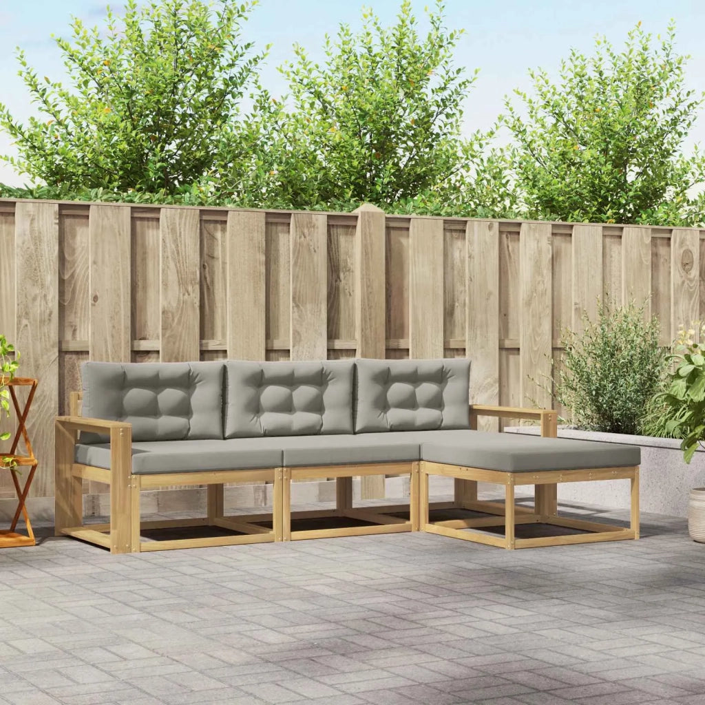 Set di divani da esterno 4 pcs Bianco e Grigio Chiaro 3386275