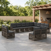 Set Divano da Giardino 12 pz Grigio polyrattan 3434987