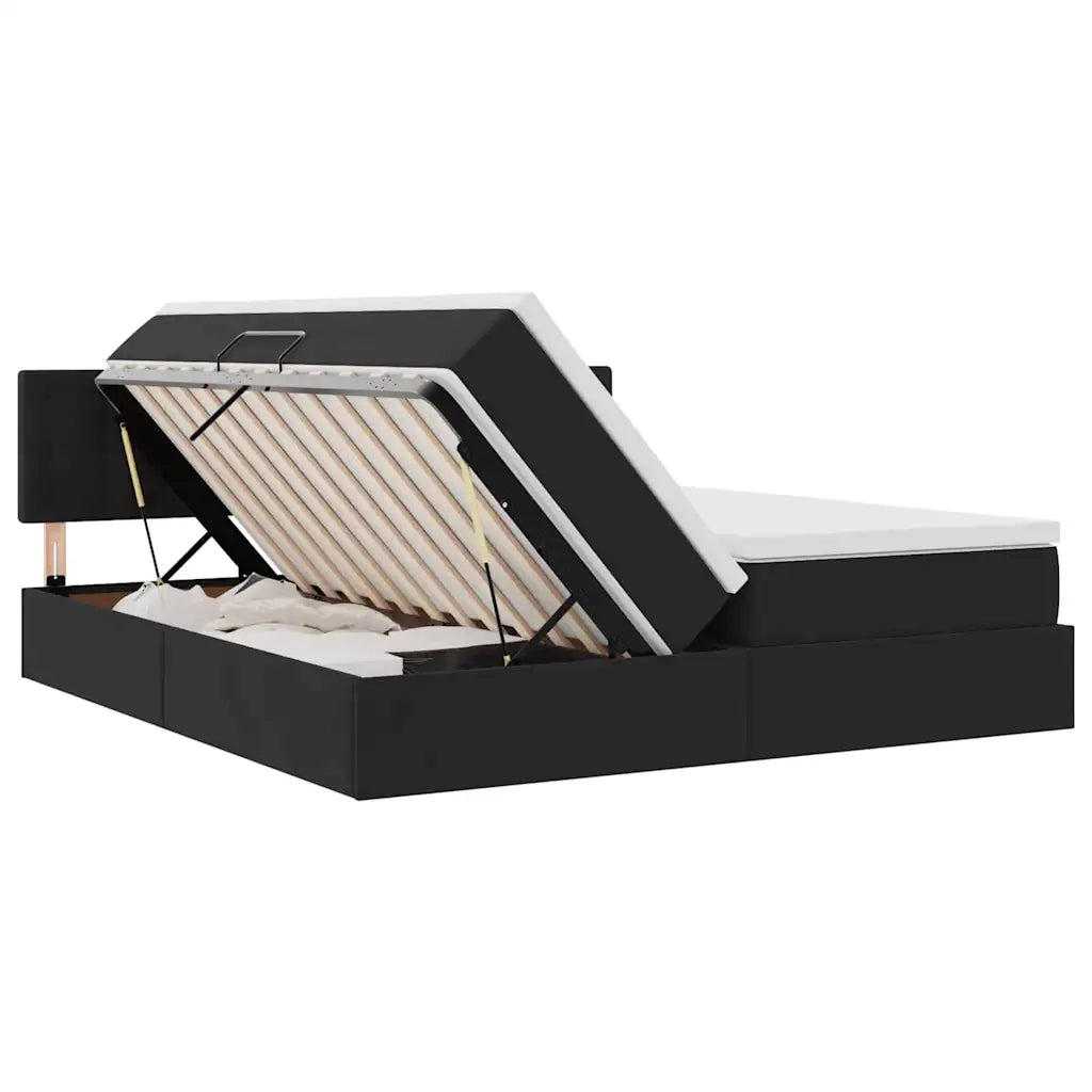Letto con Contenitore con materasso Nero 100 x 200 cm