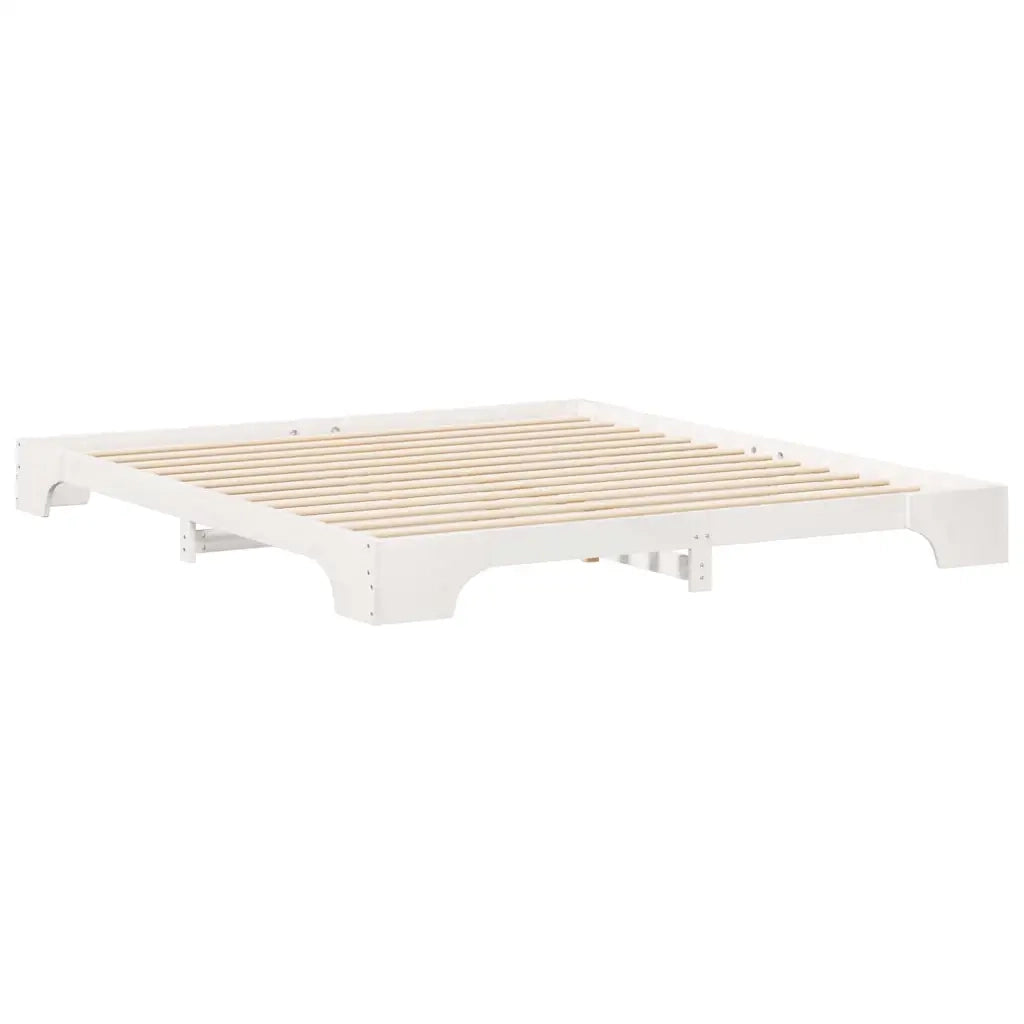 Struttura del letto-Giroletto-Rete del Letto Bianco 200 x 220 cm Pino massello 101654