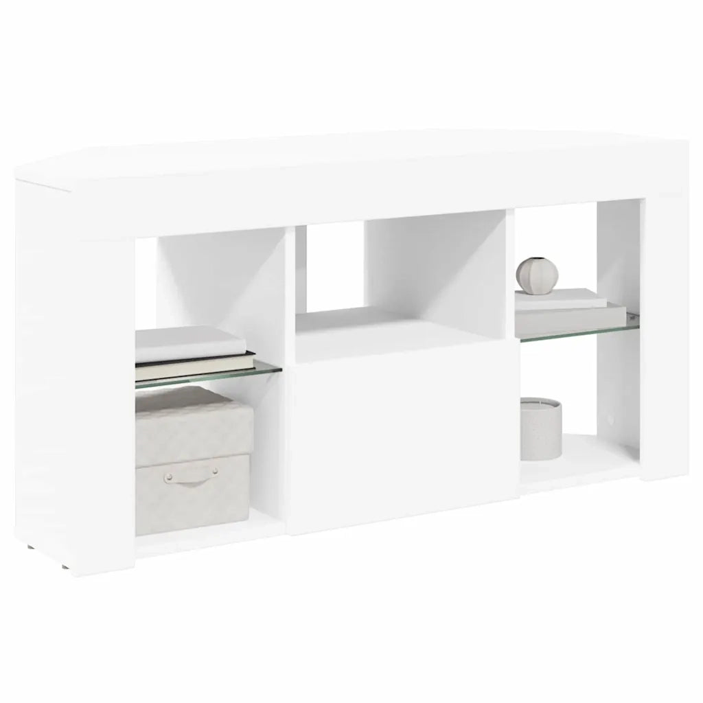 Mobile TV LED-Credenza per TV con LED-Console TV Angolare Bianco 100 x 40 x 50 cm