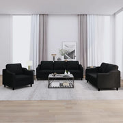 Set di Divani 3 pz con Cuscini Nero in Tessuto 3201774