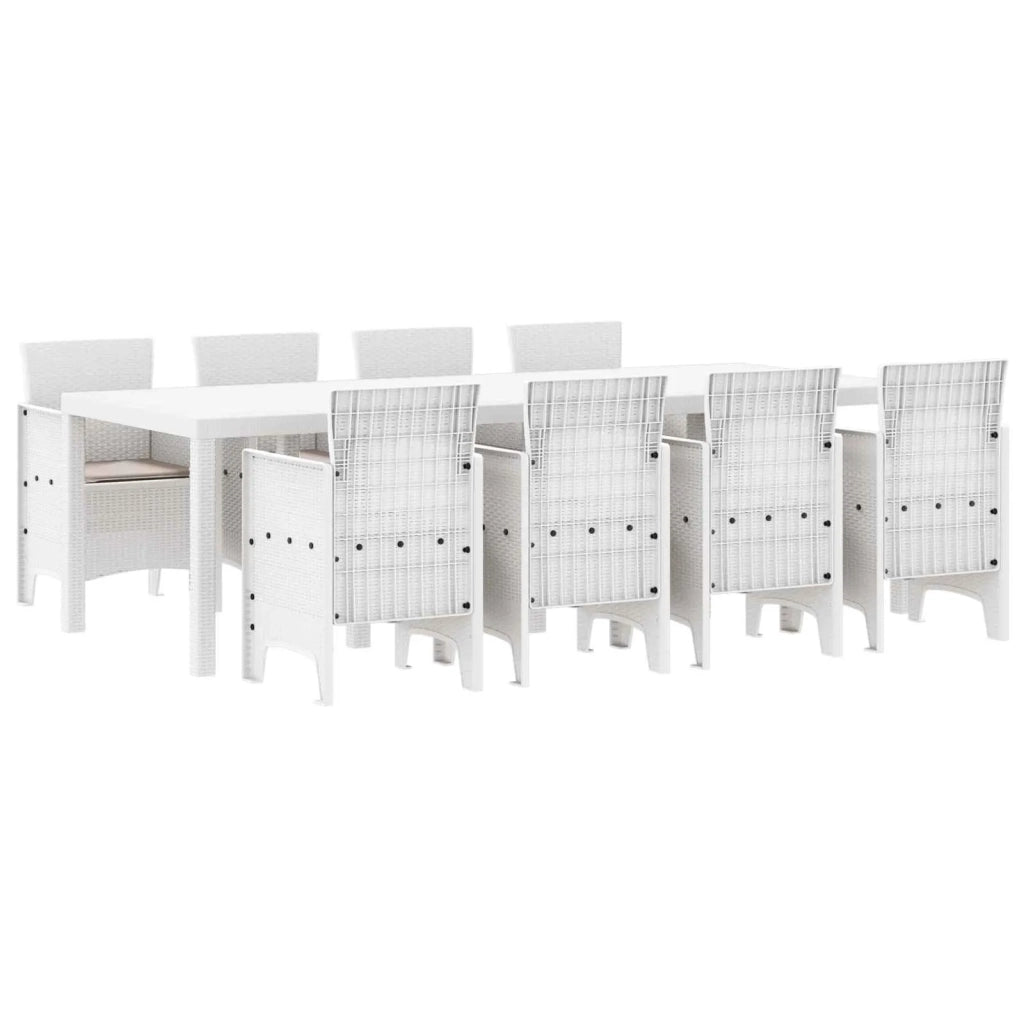Set da Pranzo per Giardino 9 pcs Grigio chiaro Polipropilene