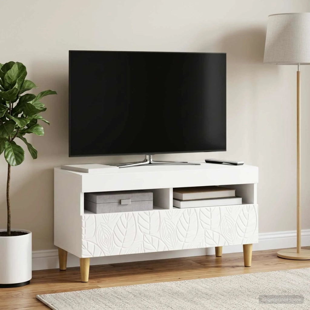 Mobile TV LED Bianco Legno ingegnerizzato 897215