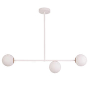 Plafoniera bianca minimal 3 globi vetro Gama G9 Sigma