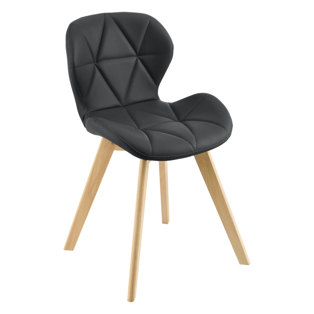Set di 2 sedie da pranzo in similpelle 81 x 57 x 49 cm nero 03_0006759