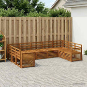 Set di divani da esterno 7 pz Naturale Legno di Acacia Massello 3384835