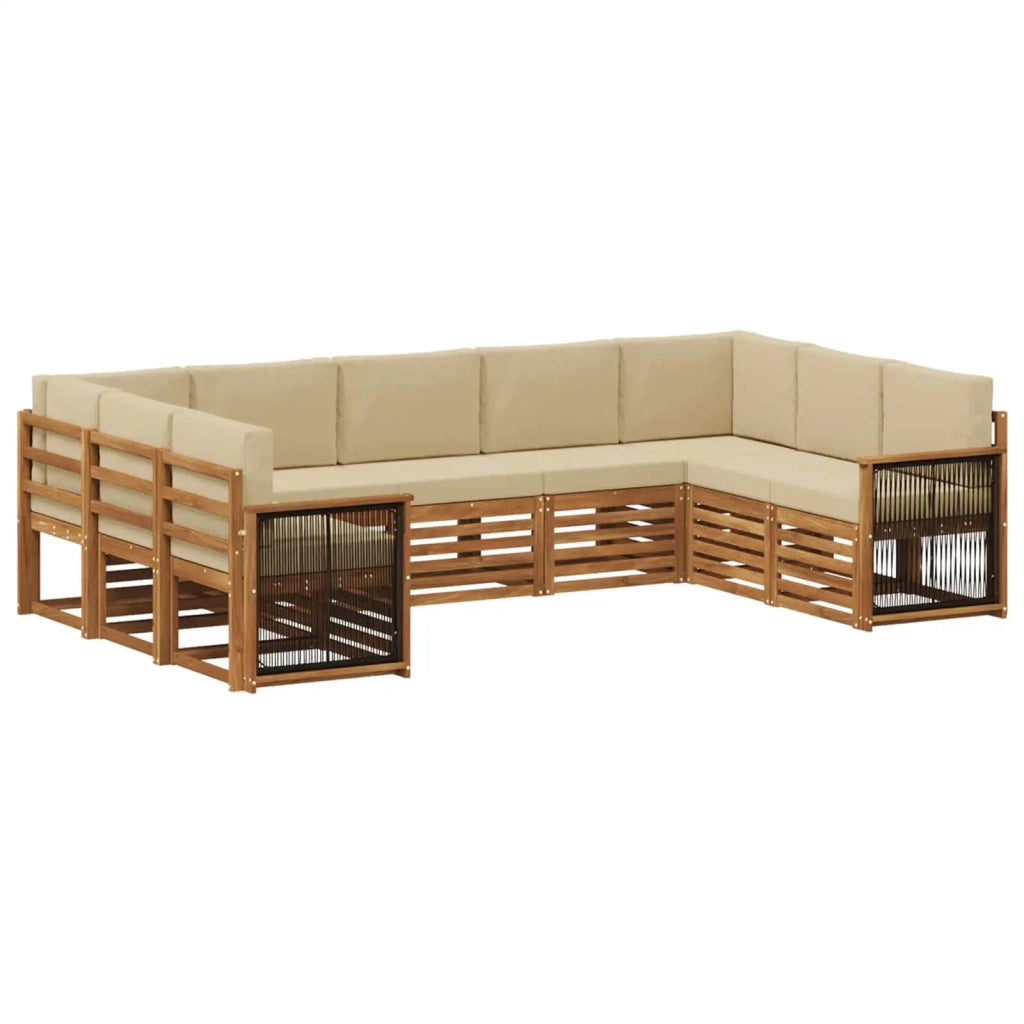 Set di divani da esterno 7 pz Naturale 3384834