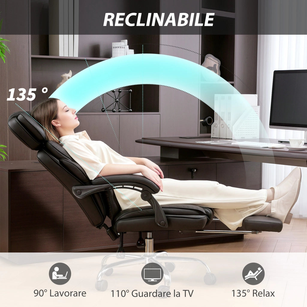 Sedia da Ufficio in Pelle ¨C Minimal ¨C Nero