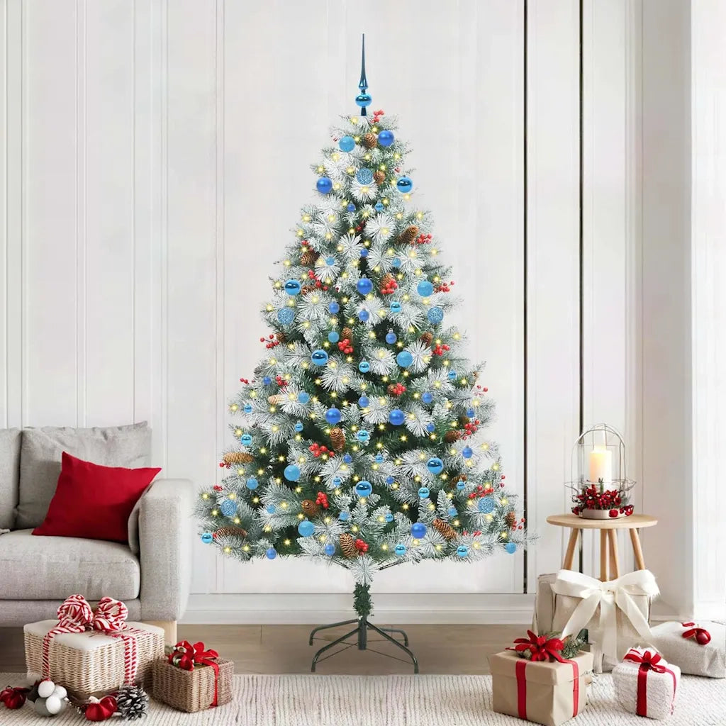 Albero di Natale artificiale Verde e bianco 210 cm 3395195