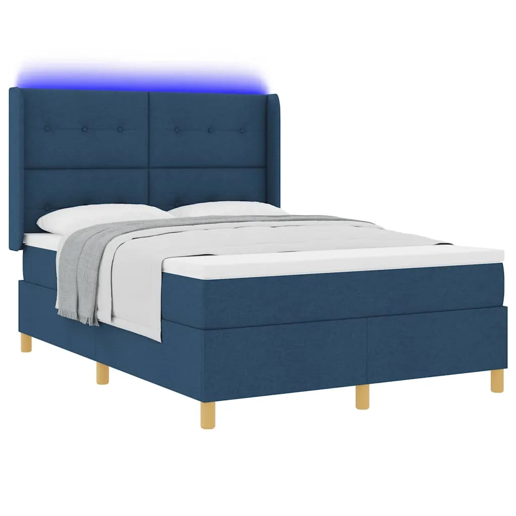 Letto a molle con strisce LED Blu 160 x 200 cm Tessuto 3343706