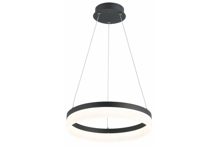 Lampada sospensione Cornelia anello nero Ø40 LED 24W