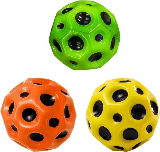Set di Pallone Trampolino Premium per Festa dei Bambini - Pallone Luminoso, Pallone Trampolino, Pallone di Gomma - 3 pezzi
