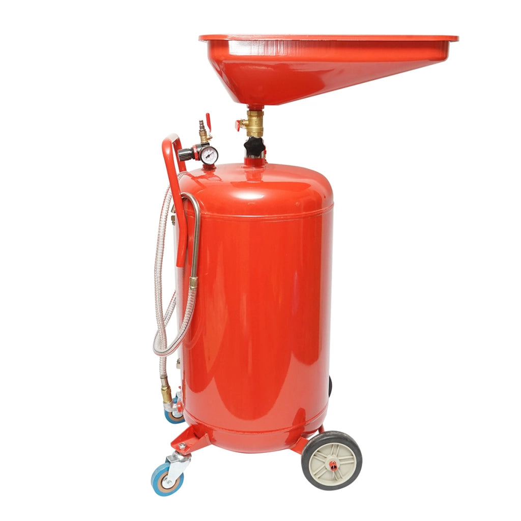 Serbatoio di recupero olio da 80L con imbuto e sistema di svuotamento pneumatico