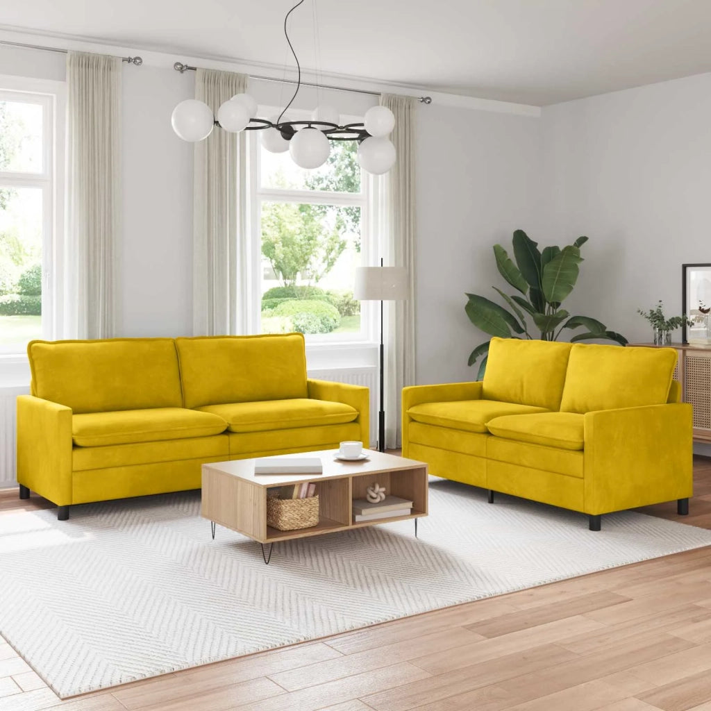 Set di divani 2 pcs Giallo Velluto 3417151