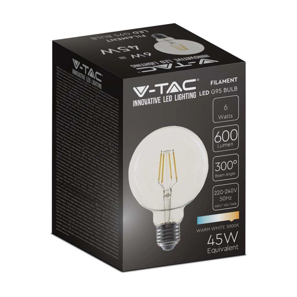6W G95 Bulb filamento 2700K E27