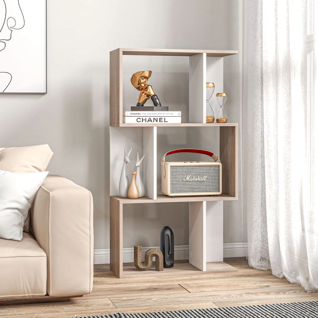 Libreria Moderna Legno 3 Ripiani ¨C zephmum ¨C 60x24x111.4cm