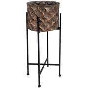 Vaso in metallo dorato 29x29x71h cm