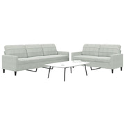 Set di Divani 2 pz con Cuscini Grigio Chiaro in Velluto 3278471