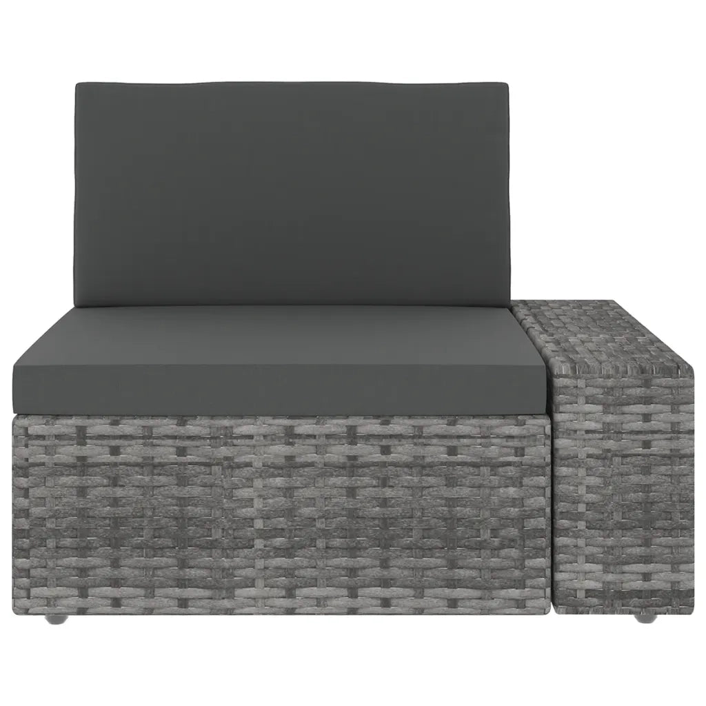 Set Divani da Giardino 9 pz con Cuscini in Polyrattan Grigio 3067184