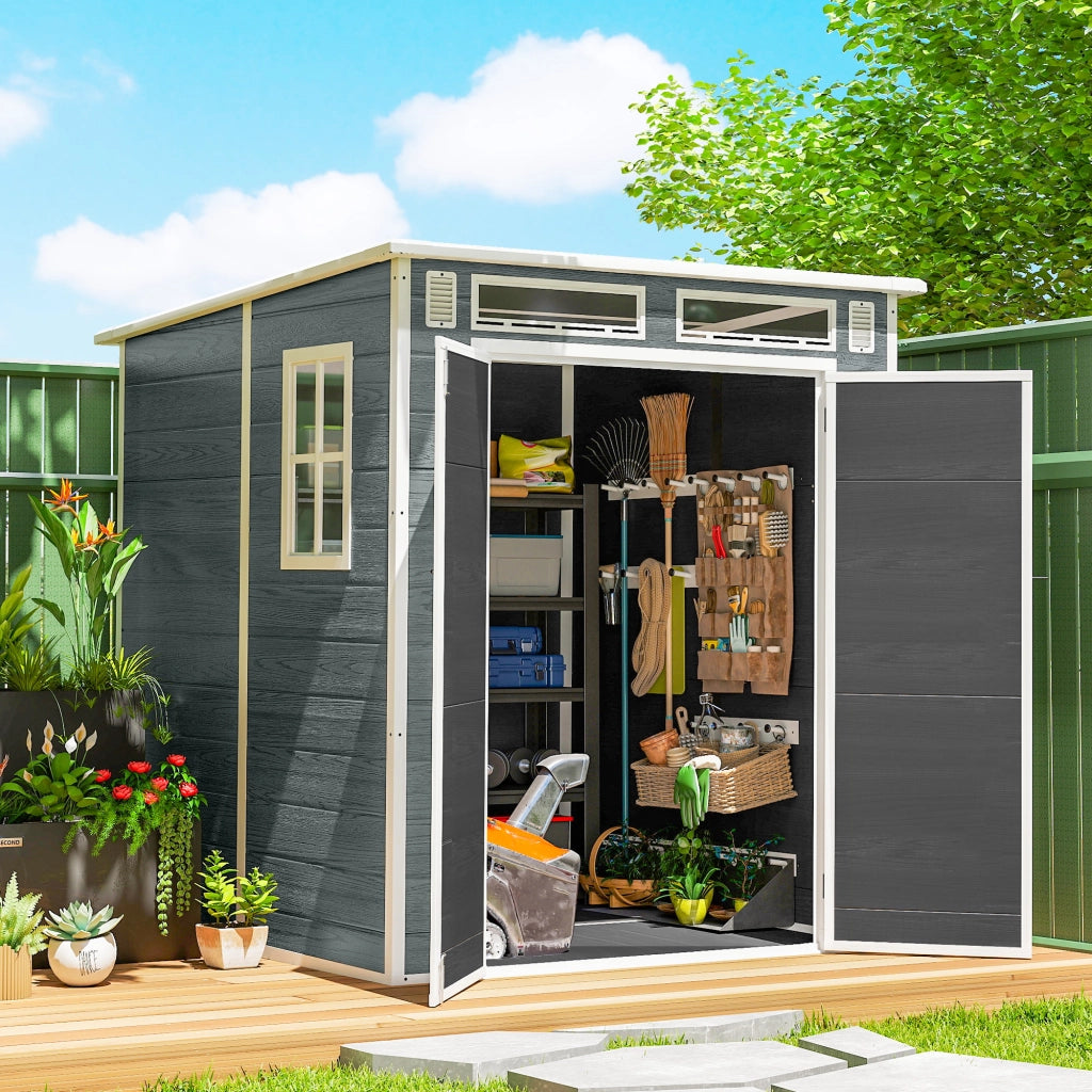 Casetta da Giardino ¨C Minimal ¨C Resina Grigio 3,3 m2
