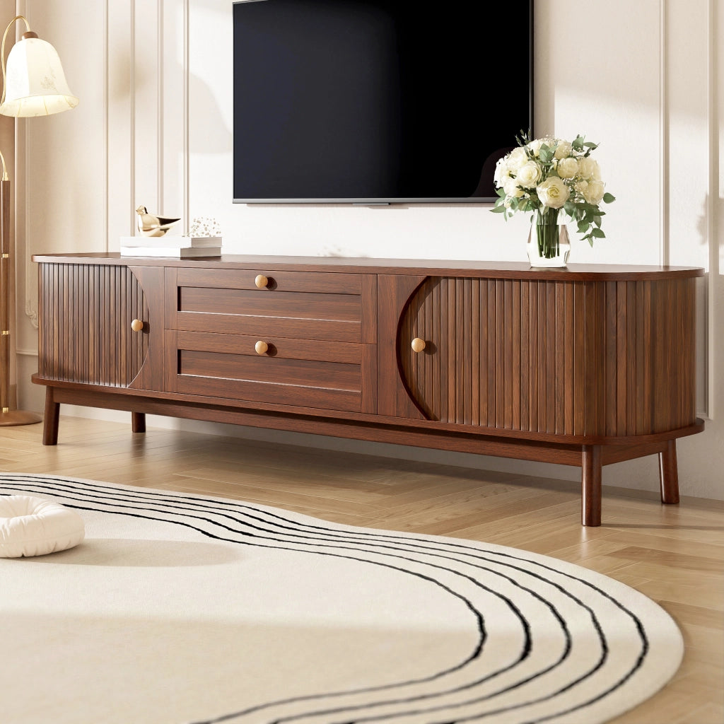 Cassettiera TV in MDF color noce lunghezza 170 cm