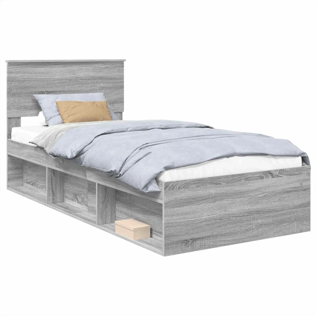 Struttura del letto Grigio Sonoma 75 x 190 cm Legno multistrato 3407945