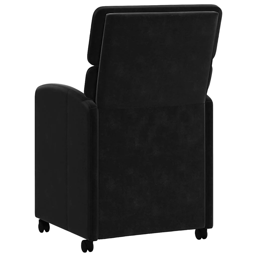 Sedie da Pranzo con Ruote 2 pcs Nero 58 x 65 x 98 cm Velluto 42017880