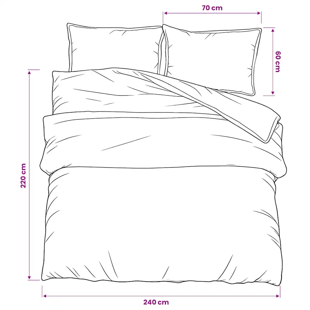 Set Copripiumino Grigio 240x220 cm in Cotone 136434