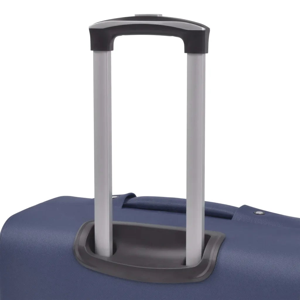 3 pz Set di Valigie Trolley Morbide Blu Marino 91317