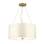 Lampada sospensione Pearce bianca ottone anticato Ø46 3xE27