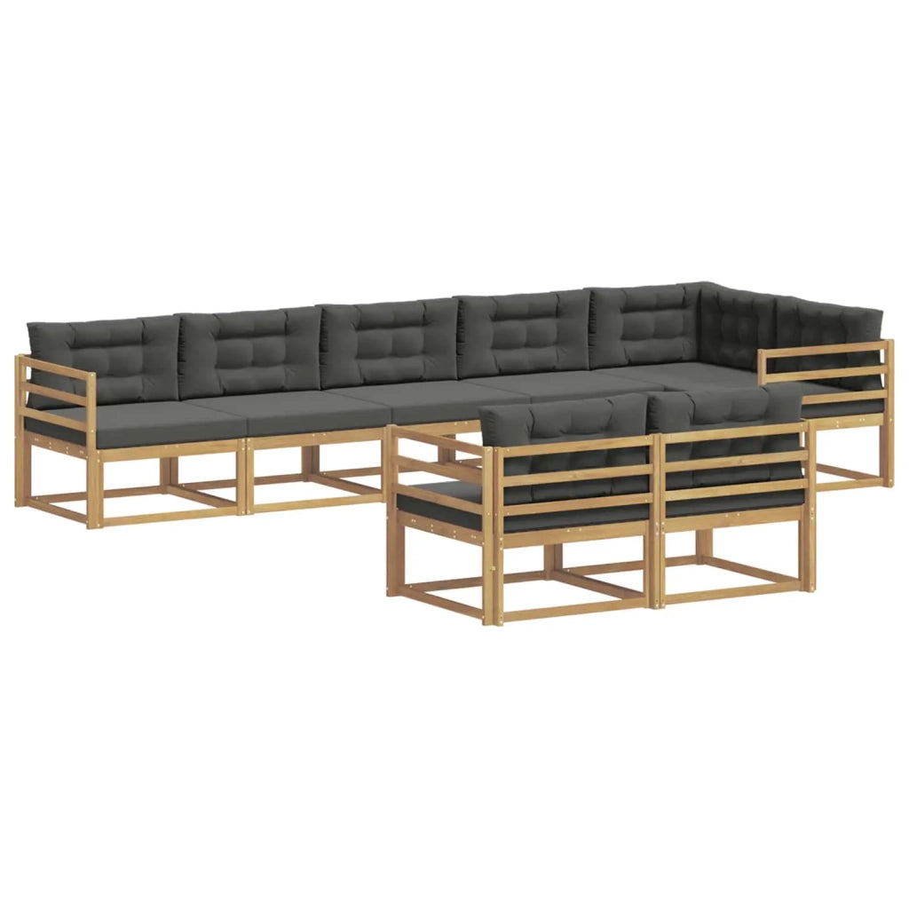 Set di divani da esterno 6 pz Bianco e Antracite Poliestere 3386606