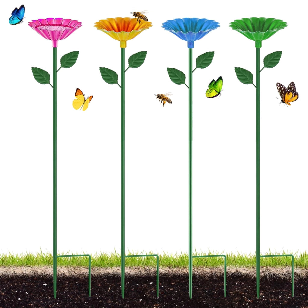 Set di 4 abbeveratoi per api, a forma di fiore, resistenti alle intemperie