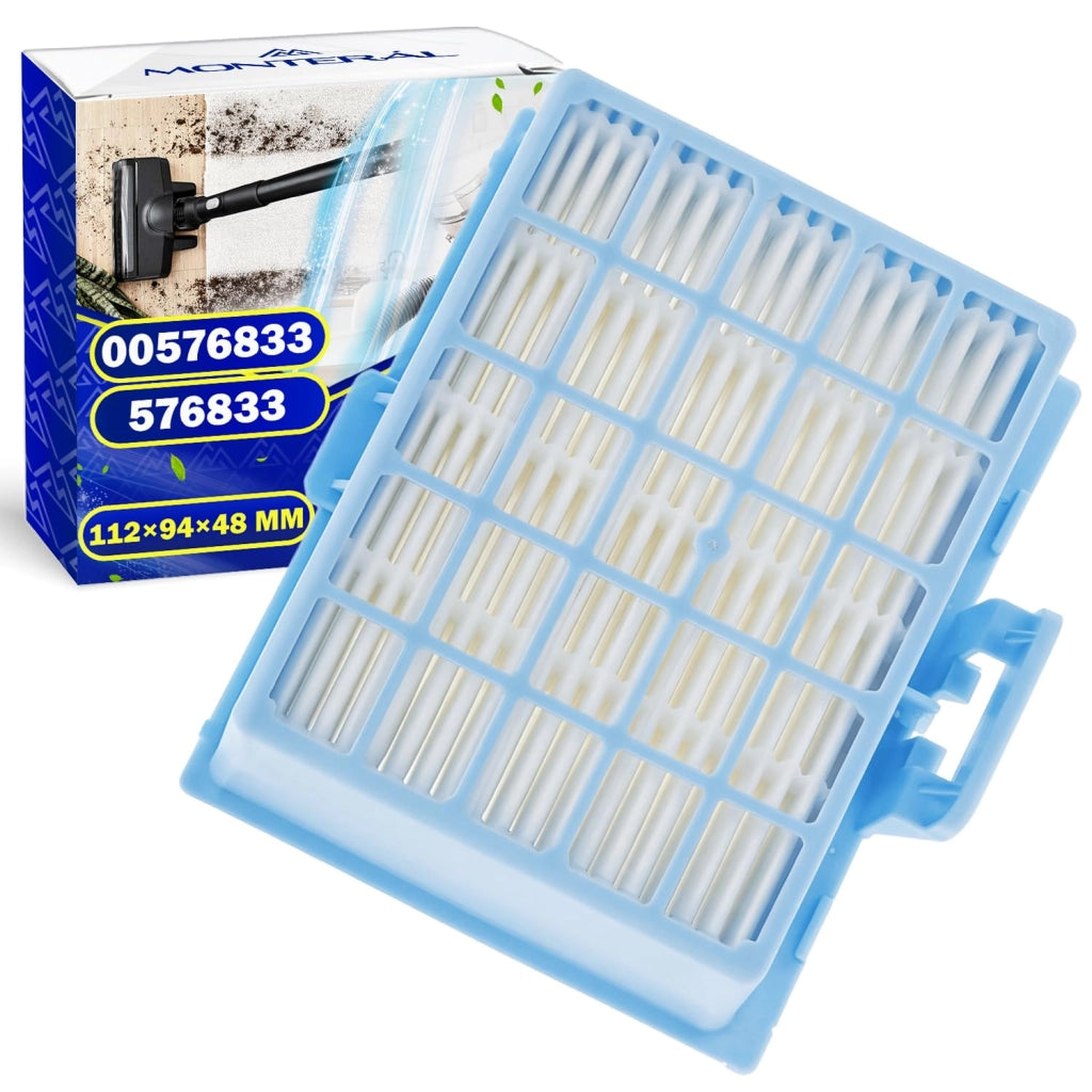 Filtro per aspirapolvere, dimensioni 112x94x48 mm, codice originale 00576833, compatibile con i modelli Bosch/Siemens