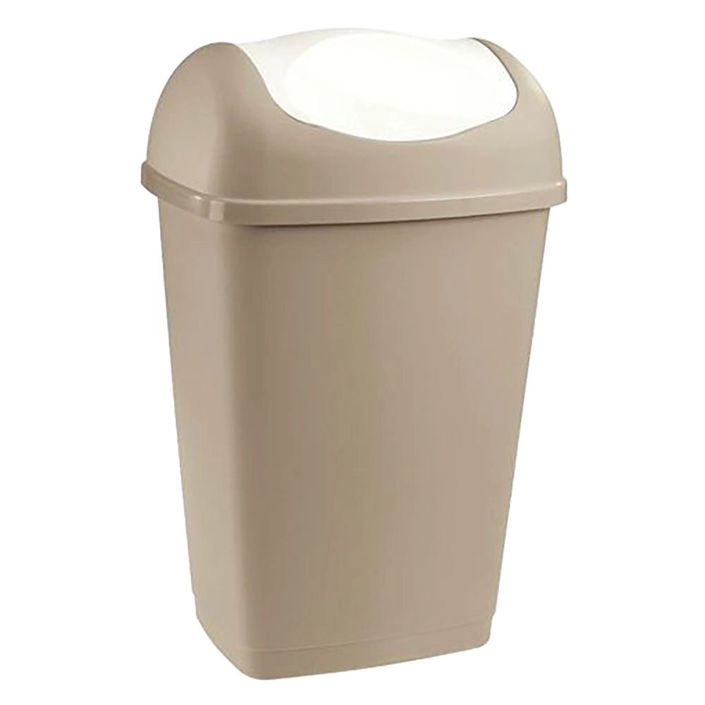 BIDONE IMMONDIZIA 'GRACE' Lt 25 - cm 32,5 x 25,5 x h 52 talpa/bianco