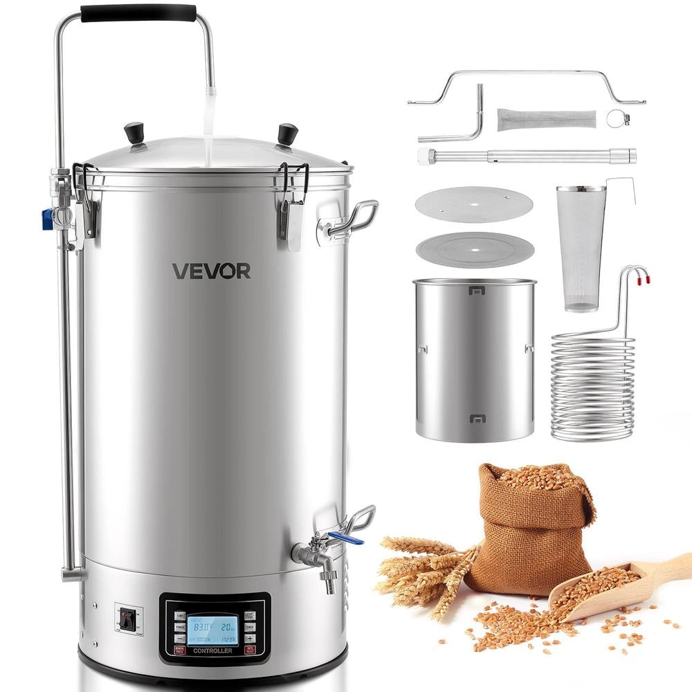 Sistema Produzione Birra DM-N60 Bollitore Elettrico 60L 3000W Acciaio Inox con Pannello di Controllo per Uso Domestico