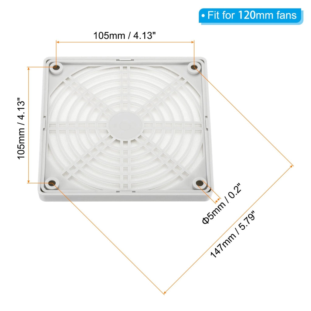 Griglia di protezione per ventole da 120 mm, confezione da 2, colore bianco