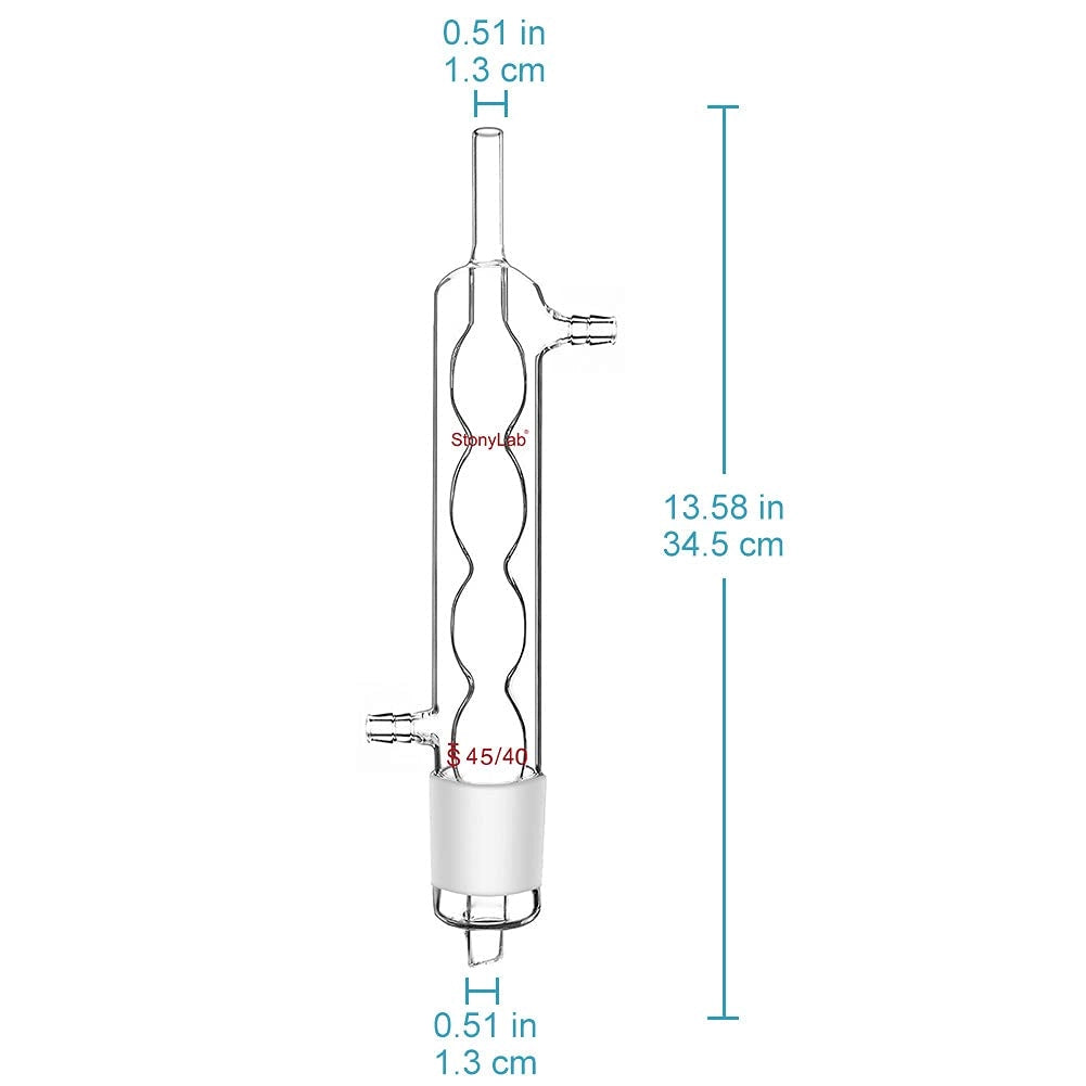 Condensatore Allihn, giunto 45/40, 250 mm, vetro borosilicato