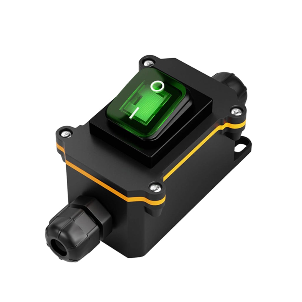 Scatola di interruttori impermeabile per esterni, grado di protezione IP65, doppia interruzione (DPST), 30 A, 110-220 V, colore verde
