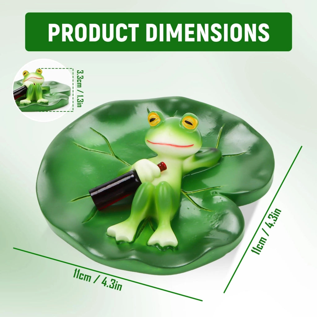 Statuetta di una rana in resina, resistente agli agenti atmosferici, dimensioni 11x11x4 cm, ideale per stagni e giardini