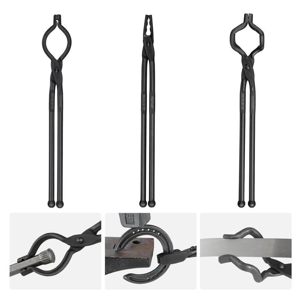 Pinze da fabbro 46 cm set 3 pezzi DZQ04 in acciaio al carbonio tenaglie a manico lungo per officina e fai da te