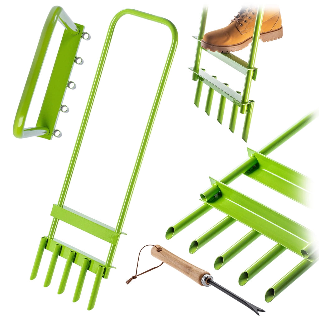 Aeratore tubolare manuale KADAX da 30 cm per prato, punte aeratrici.