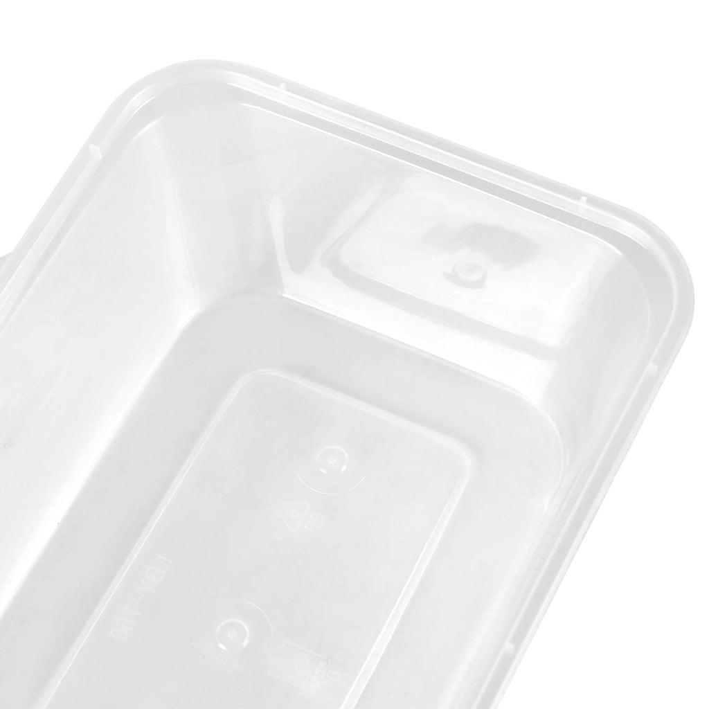 Confezione da 100 contenitori rettangolari da 750 ml, adatti al microonde