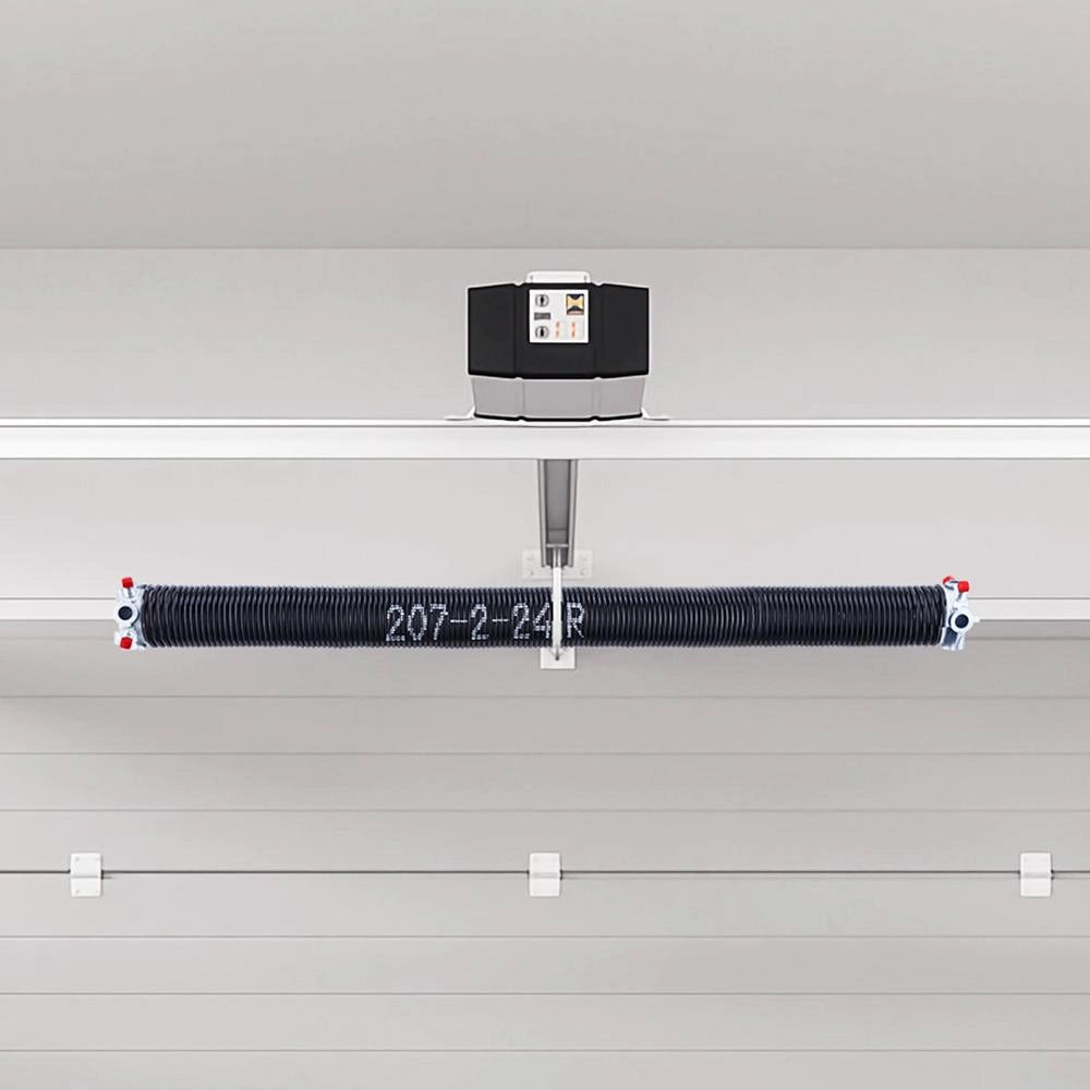 Coppia Molle di Torsione per Porte da Garage Φ5,26 x Φ50,8 x 618 mm in Acciaio Nero con Barre e Accessori