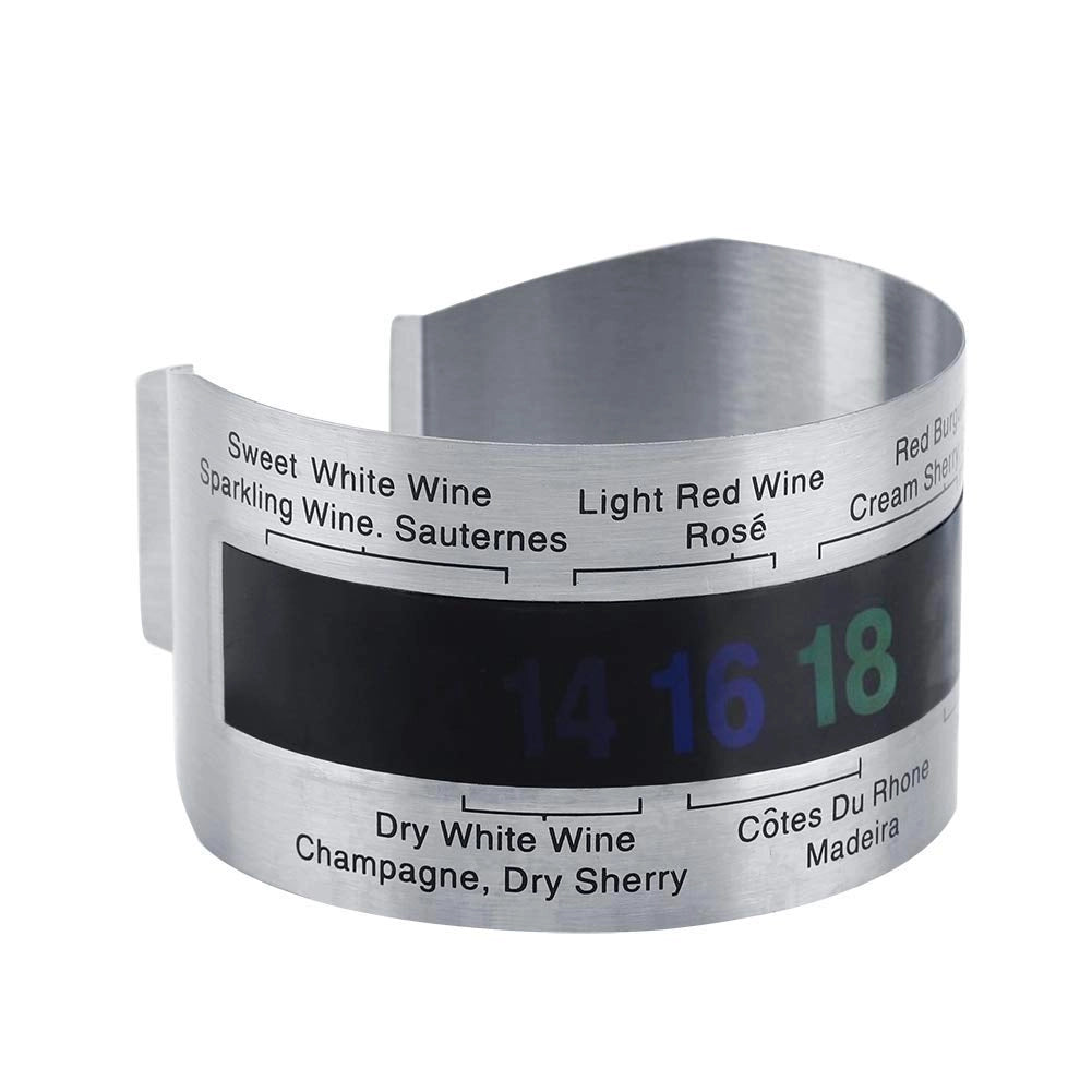 Termometro per vino in acciaio inossidabile, con display LCD, da polso, 6 cm