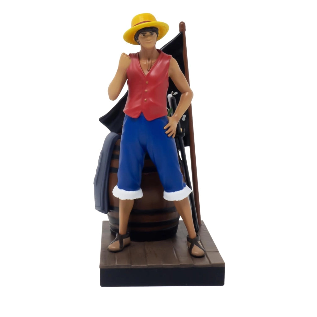 Kit Netflix & Relax a tema One Piece: coperta in pile, statuetta, bottiglia, adesivi